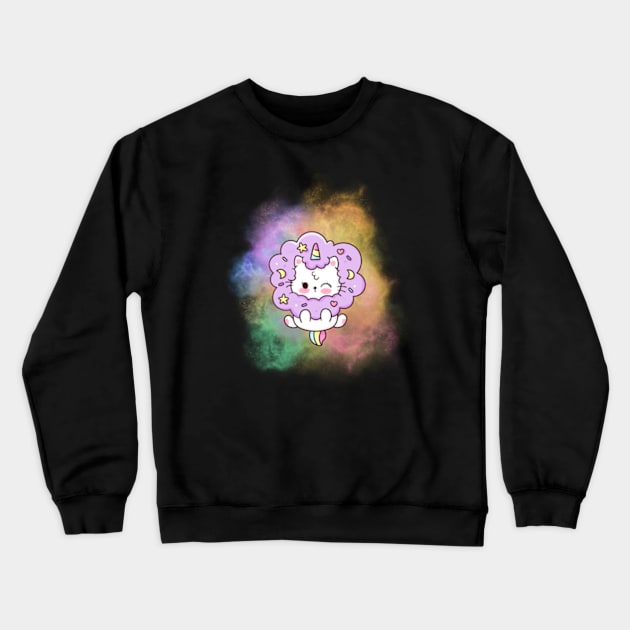 Unicorn Rainbow Kitty cat Crewneck Sweatshirt by hippohost